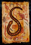 08 Unsichtbare Verbindungen Acryl und Paintingstones auf Papyrus;
50 x 70 cm